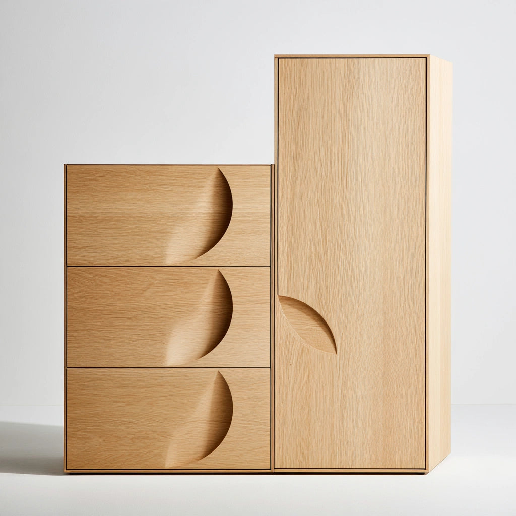 Mobile contenitore in legno, colore marrone chiaro