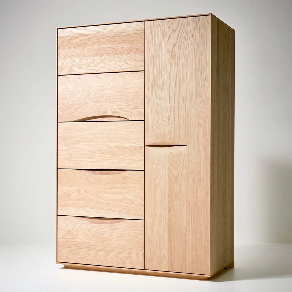 Mobile contenitore in legno, colore marrone chiaro