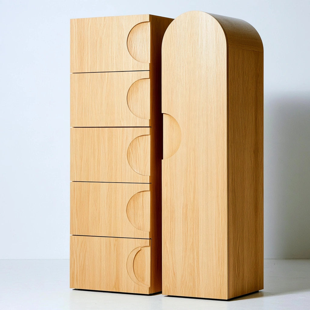 Mobile contenitore in legno, colore marrone chiaro
