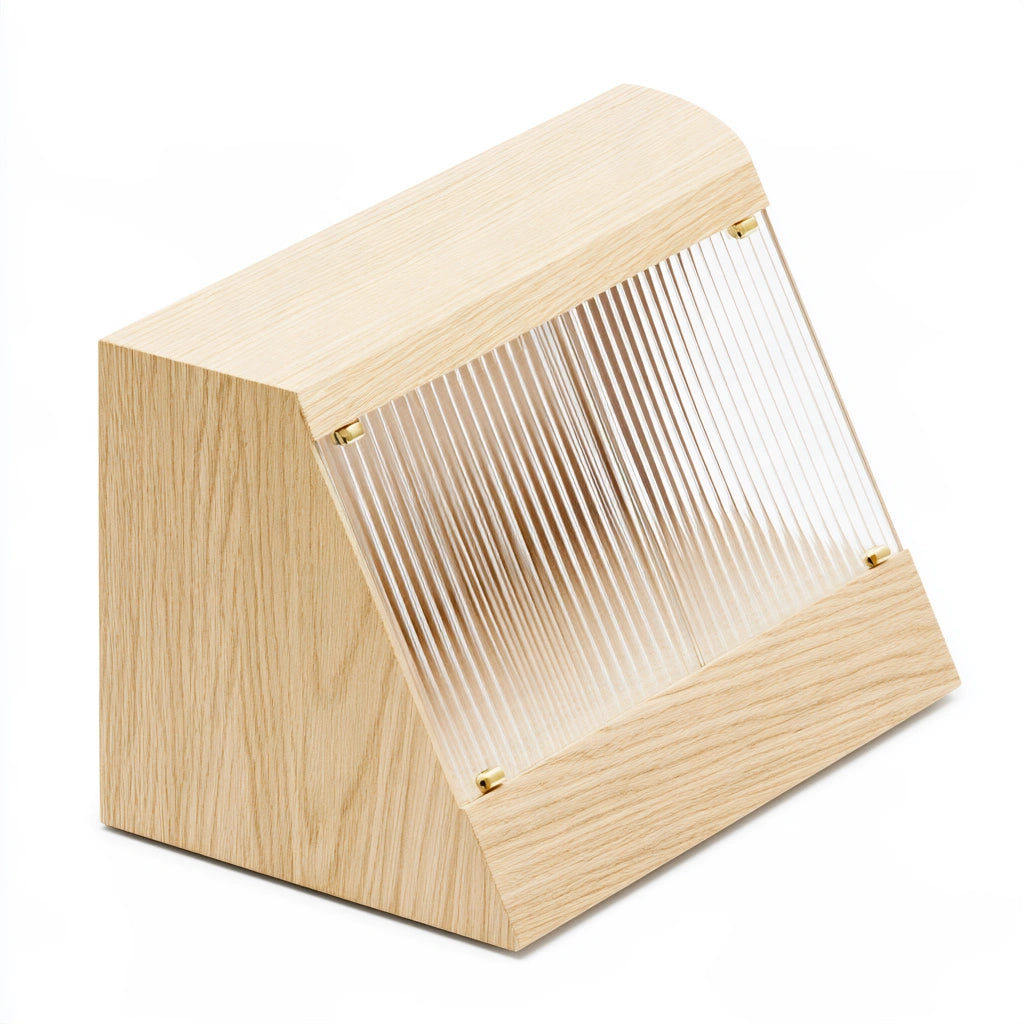 Baule portaoggetti in legno, colore marrone chiaro