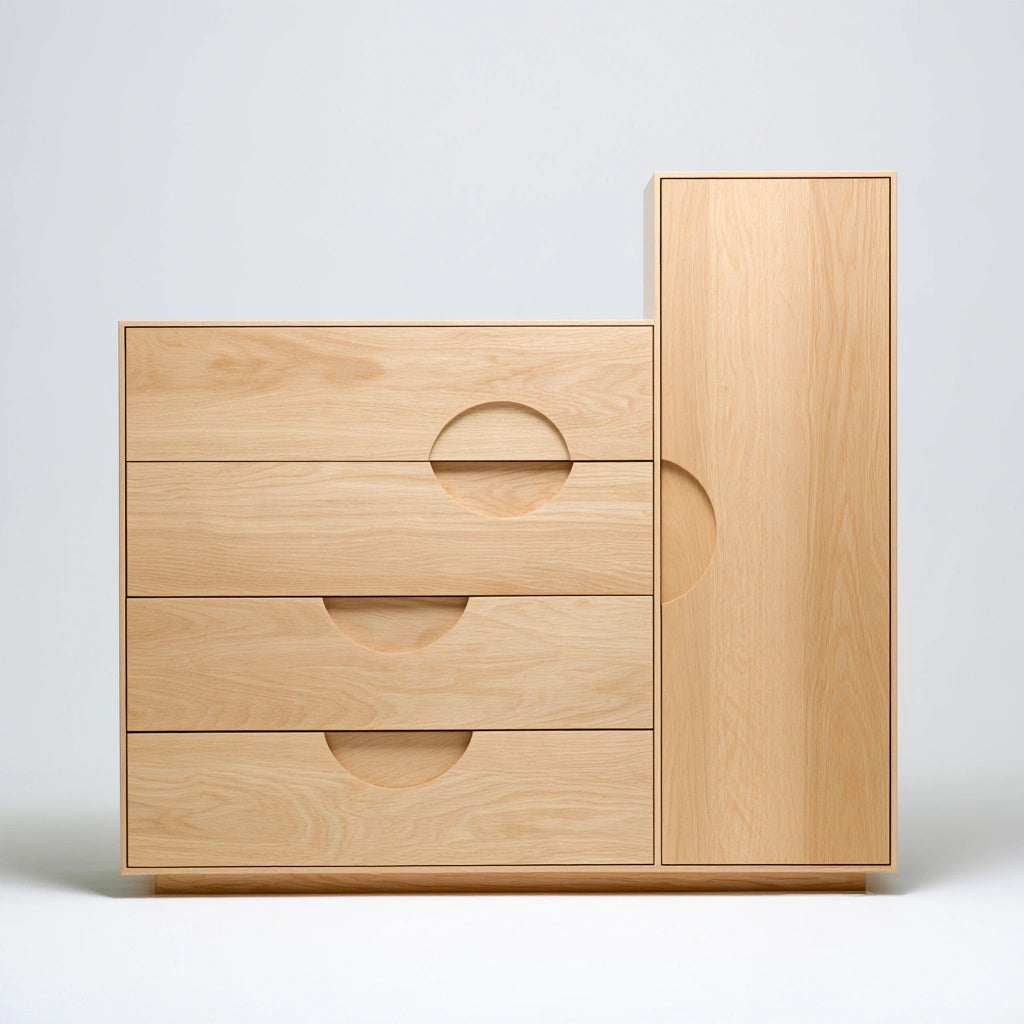 Mobile contenitore in legno, colore marrone chiaro