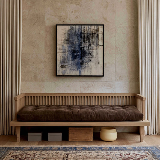 Divano contemporaneo in legno, colore marrone scuro